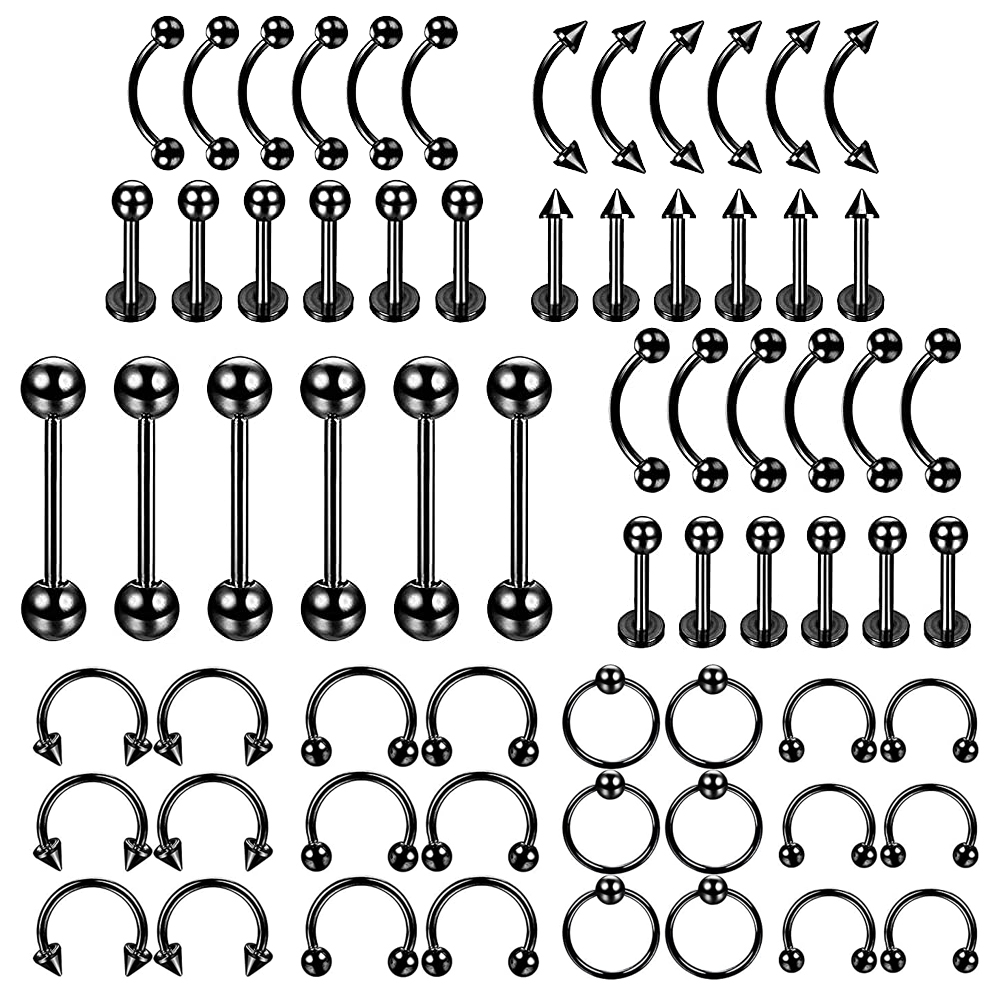 Body Jewelry Nipple Rings - 6 PCS Professional Piercing Kit Stainless