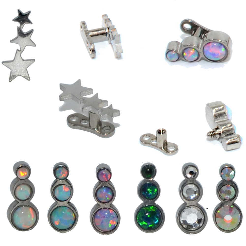 Dermal Anchor Top - 1PC Steel/Titanium Base Micro Dermal Anchor
