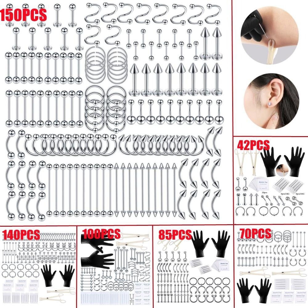 Body Jewelry Nipple Rings - 150/140/85/70/42Pcs Body Piercing Kit Jewelry Tool