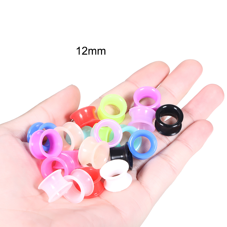 Body Jewelry Gauges - 24Pcs Silicone High Double Flared Ear