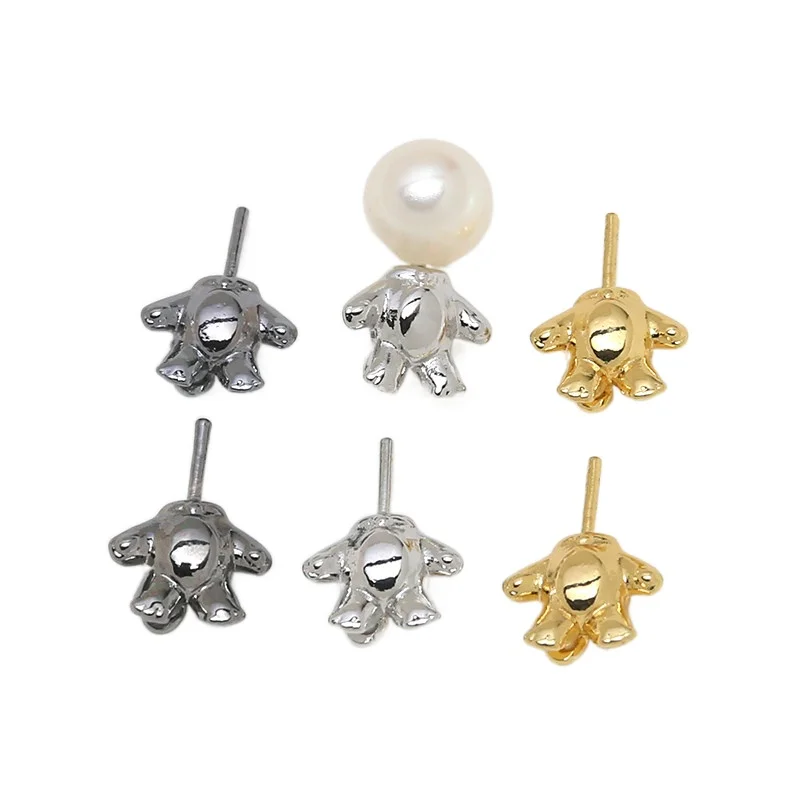 Body Jewelry Real Gold - 4 Pieces Copper Plated Real Gold