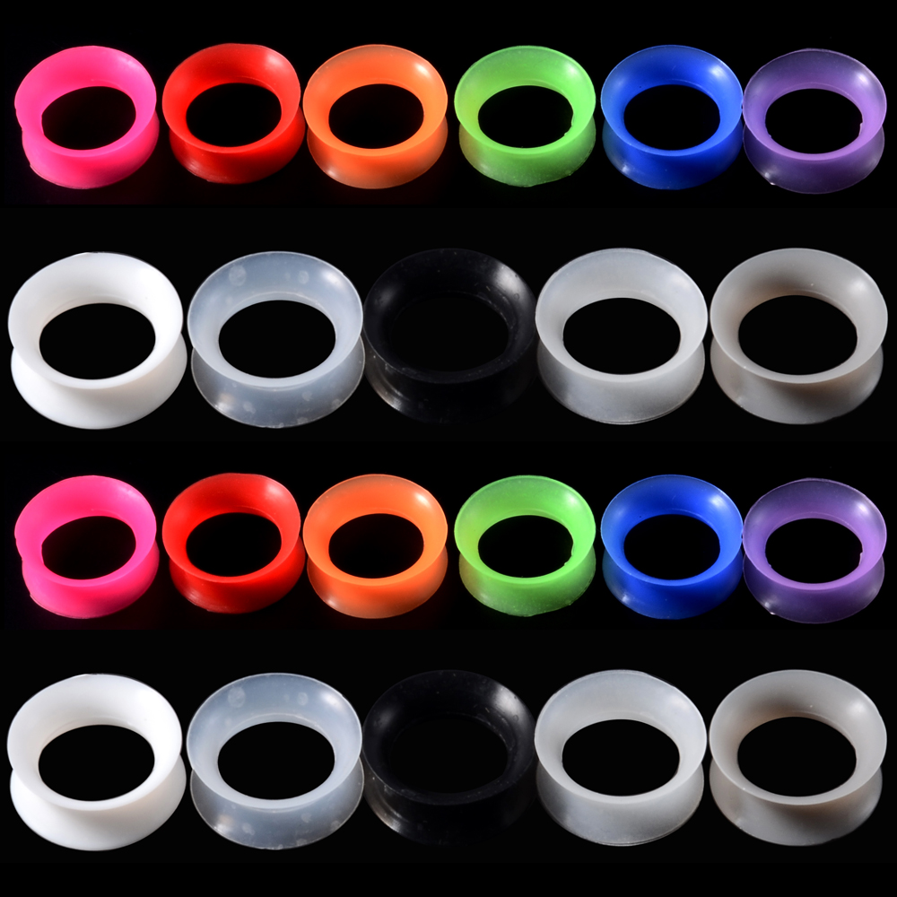 Body Jewelry Gauges - 2Pcs Silicone Ear Plugs and Tunnels