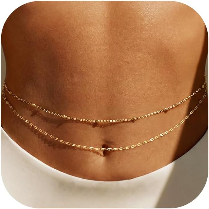 Qualiti Body Jewelry - 14K Gold Plated Waist Chain Women