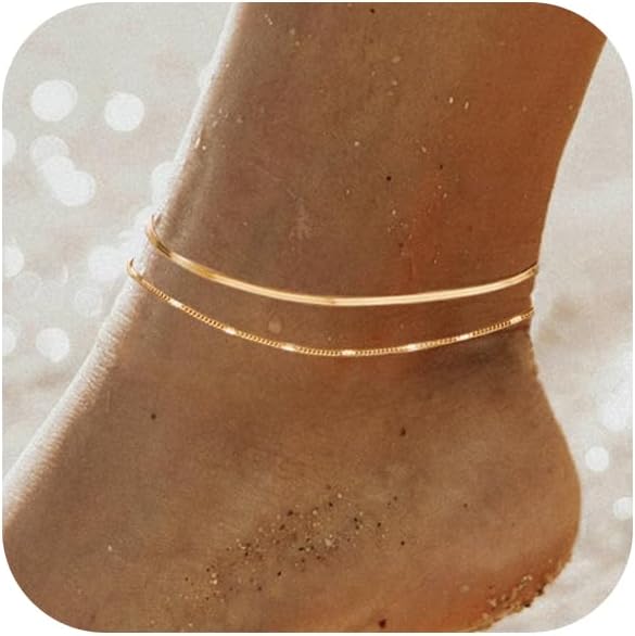 Ankle Bracelets for Women 14k  - Body Jewelry Real Gold ulasan dan harga