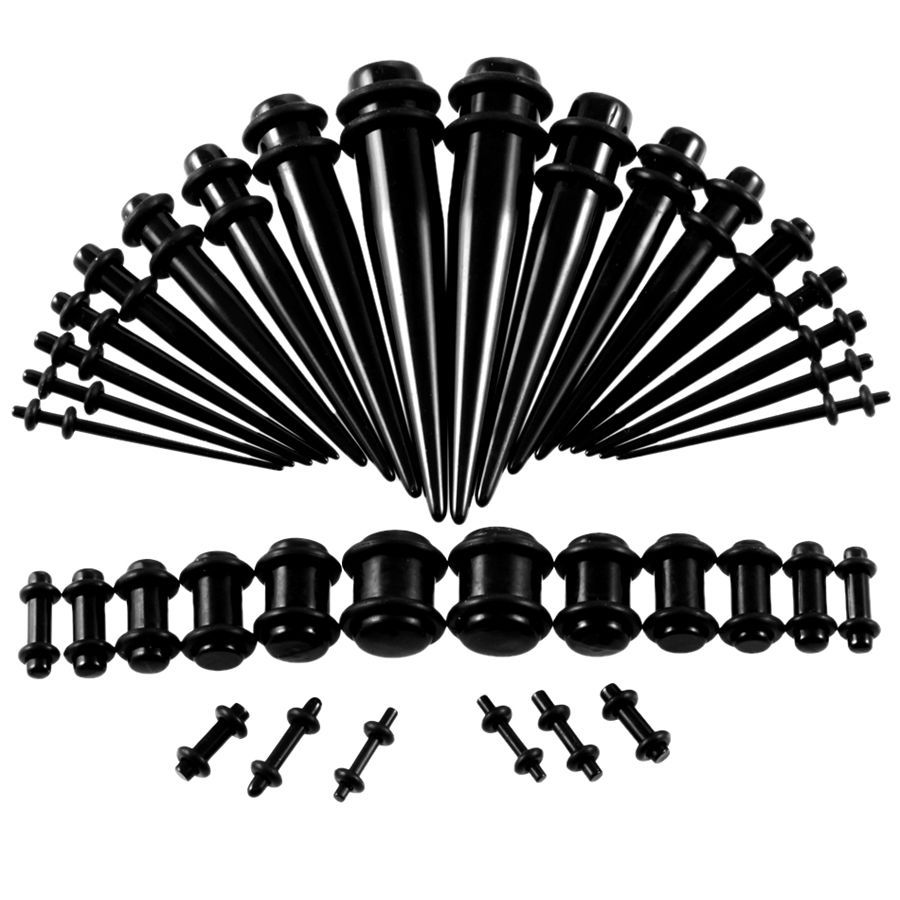 36pcs/lot Acrylic Ear Gauge Ta - Body Jewelry Gauges ulasan dan harga