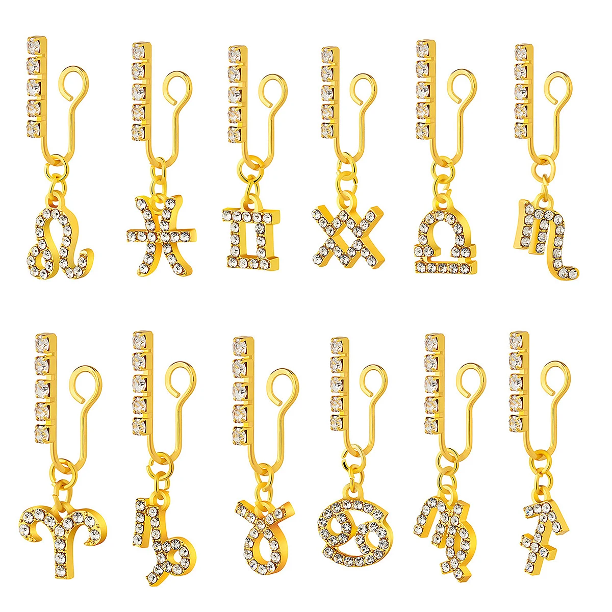2 Pack Ear Clips Metal Zircon  - Body Jewelry Ear Piercing ulasan dan harga