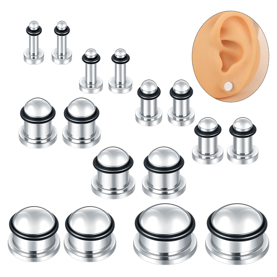 1Pair Stainless Steel Ear Tunn - Body Jewelry Gauges ulasan dan harga