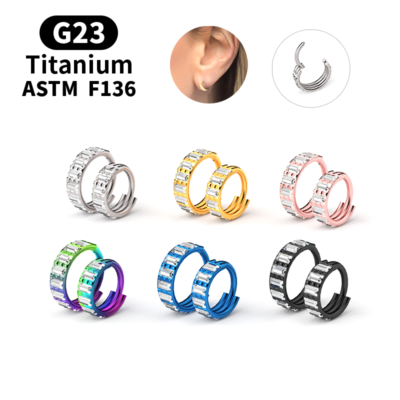G23 Titanium Zircon Hinged Seg - Body Jewelry Nipple Rings ulasan dan harga