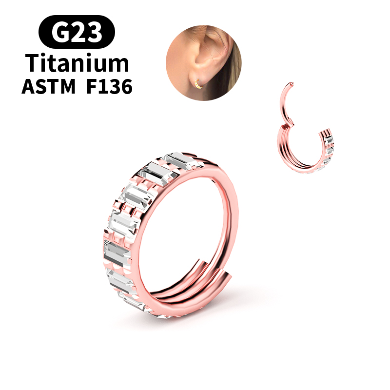G23 Titanium Zircon Hinged Seg - Body Jewelry Nipple Rings ulasan dan harga
