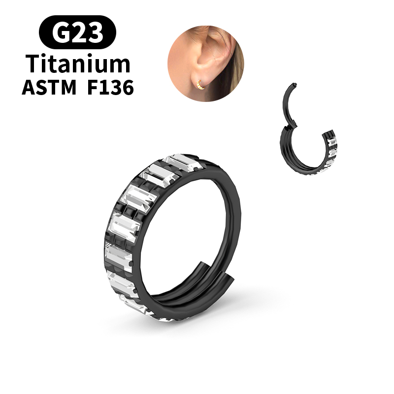 G23 Titanium Zircon Hinged Seg - Body Jewelry Nipple Rings ulasan dan harga