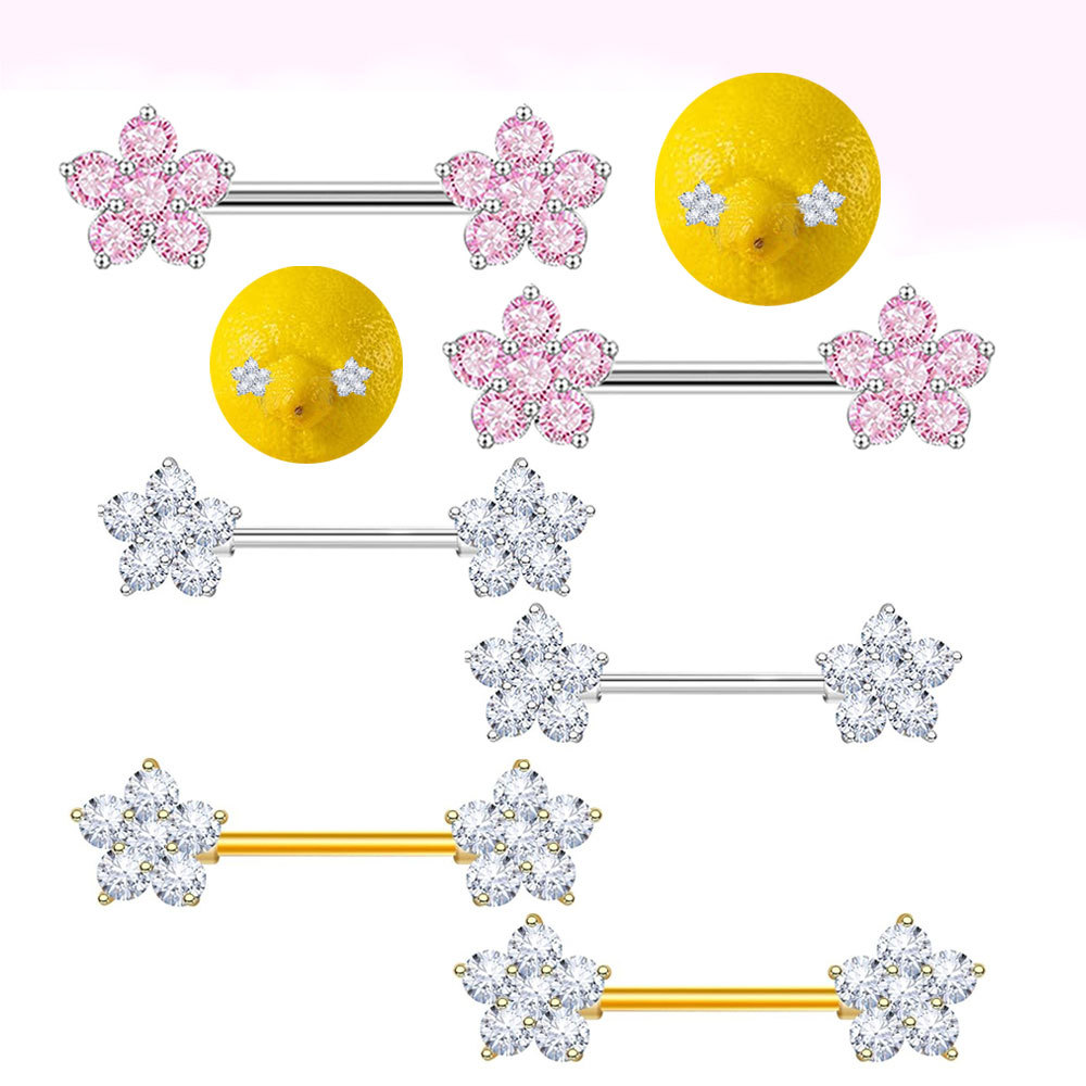Stainless steel 14G zircon pea - Body Jewelry Nipple Rings ulasan dan harga