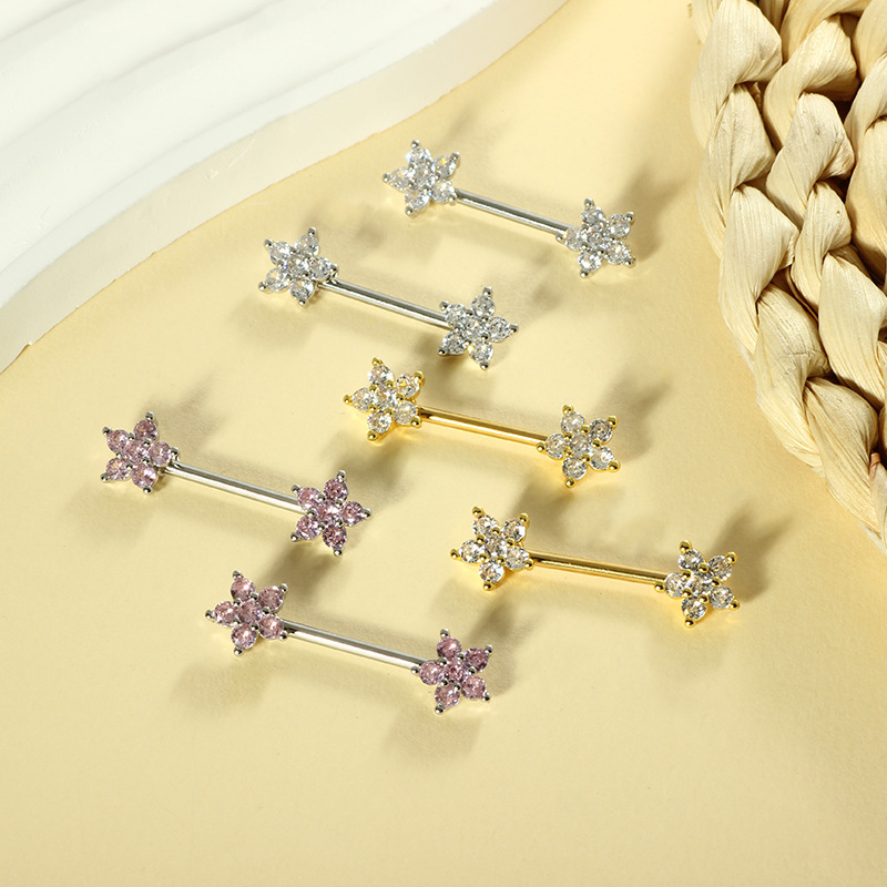 Stainless steel 14G zircon pea - Body Jewelry Nipple Rings ulasan dan harga
