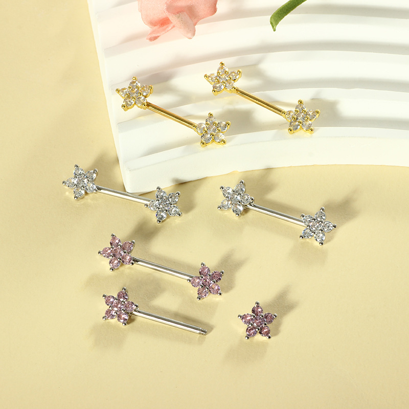 Stainless steel 14G zircon pea - Body Jewelry Nipple Rings ulasan dan harga