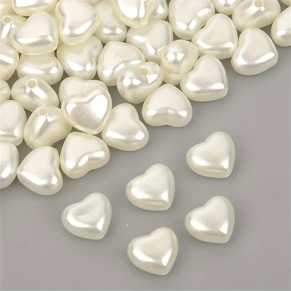 8mm 50pcs white acrylic heart- - Daith Heart Ring ulasan dan harga