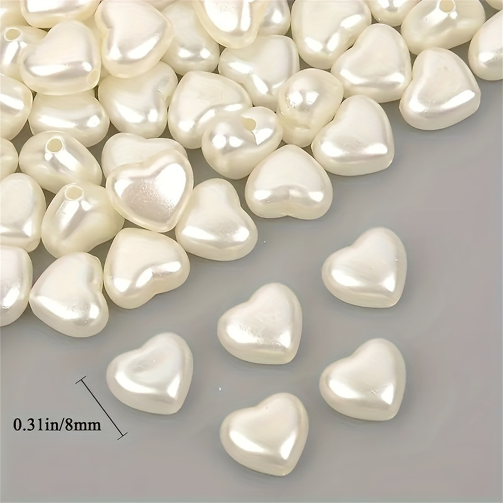 8mm 50pcs white acrylic heart- - Daith Heart Ring ulasan dan harga