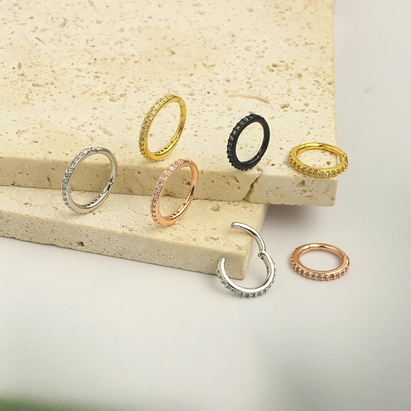16G Clear CZ Nose Ring Hoop 31 - Body Jewelry Ear Piercing ulasan dan harga