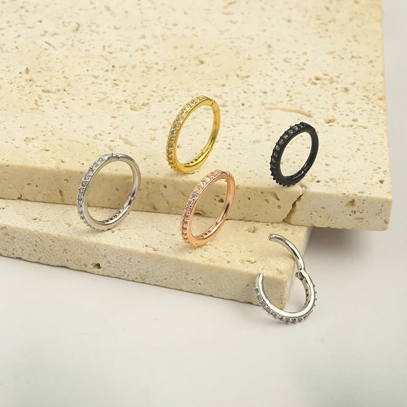 16G Clear CZ Nose Ring Hoop 31 - Body Jewelry Ear Piercing ulasan dan harga