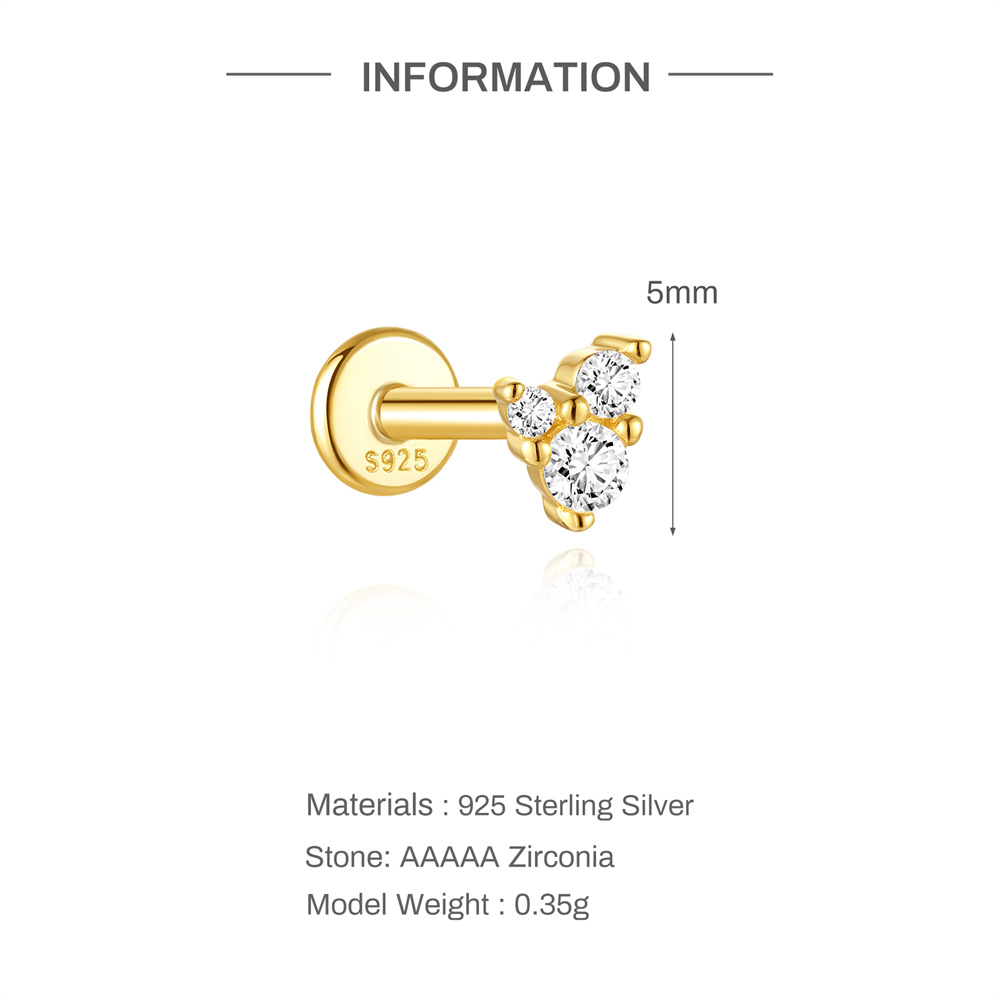 Aide  925 Sterling Silver Ear  - Body Jewelry Ear Piercing ulasan dan harga