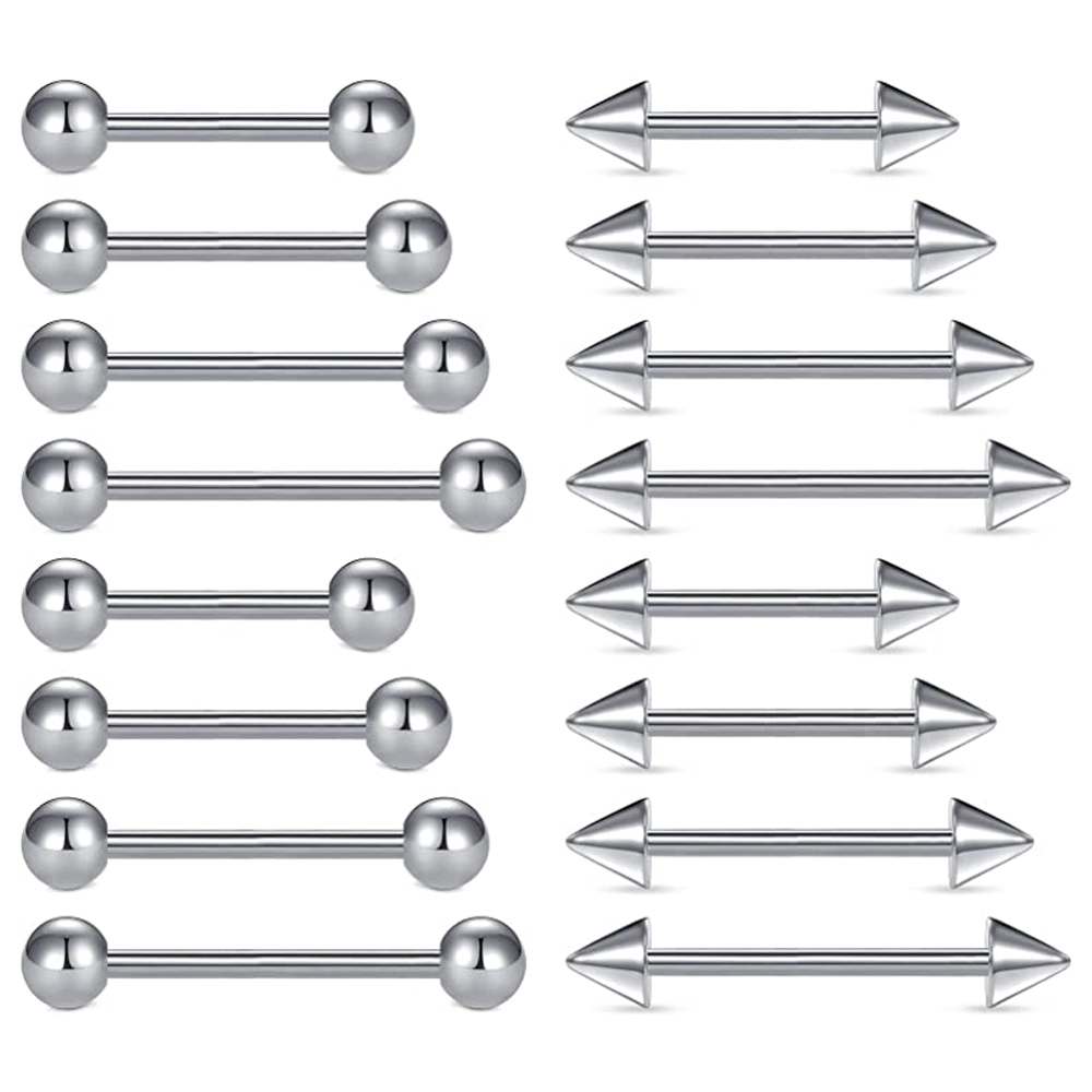 16pcs 14G Stainless Steel Nipp - Body Jewelry Nipple Rings ulasan dan harga