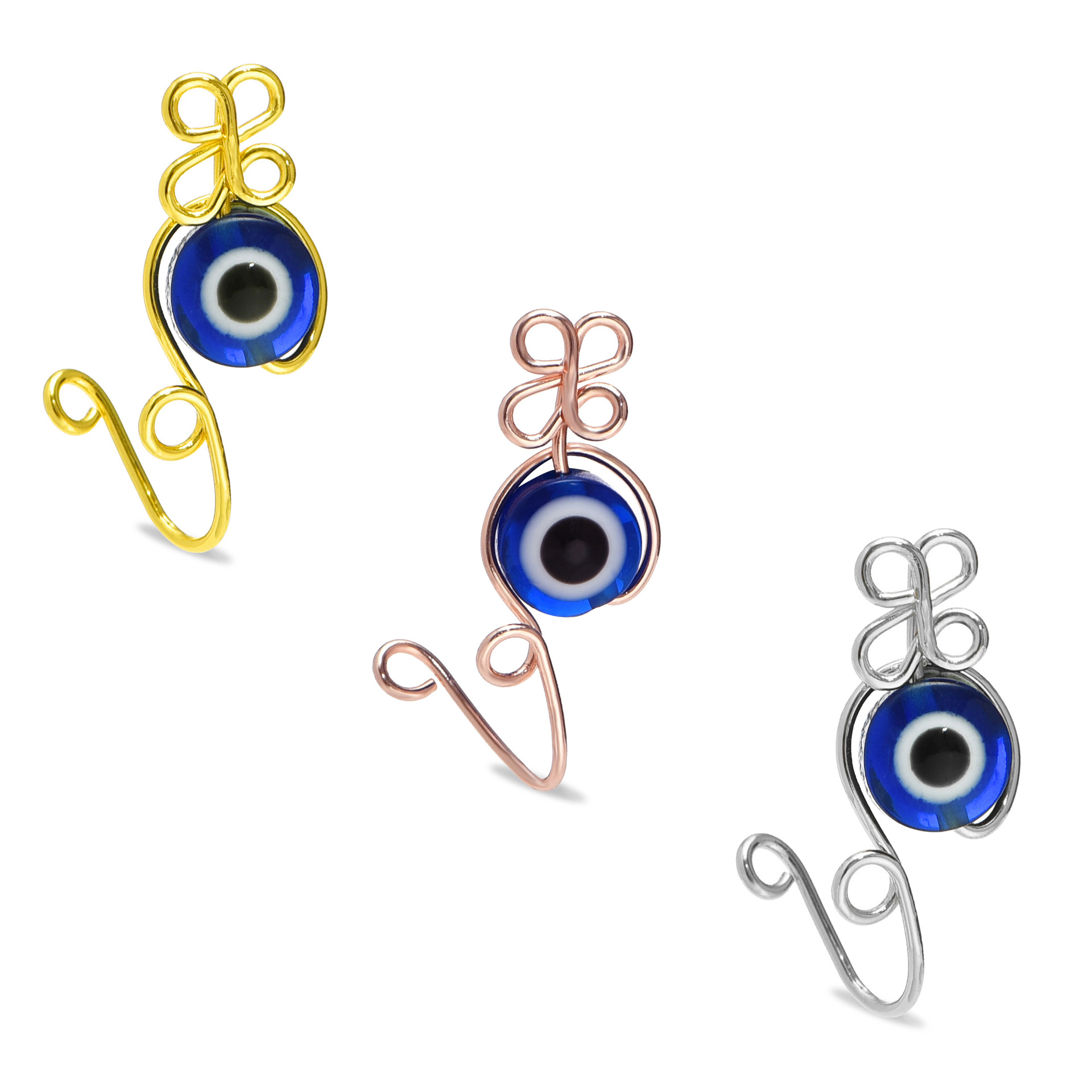 Evil Eye Nose Ring Handmade Co - Body Jewelry Real Gold ulasan dan harga