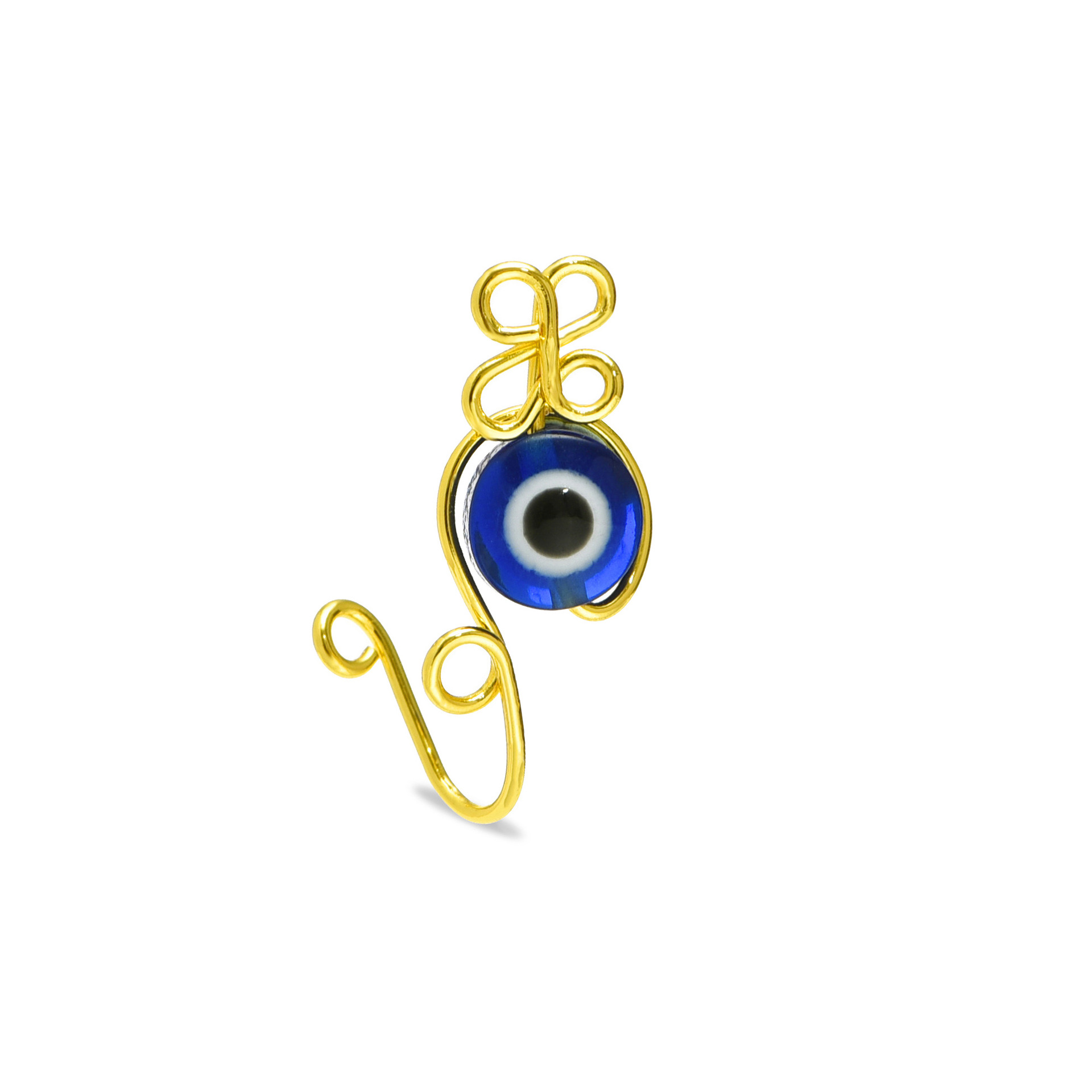 Evil Eye Nose Ring Handmade Co - Body Jewelry Real Gold ulasan dan harga