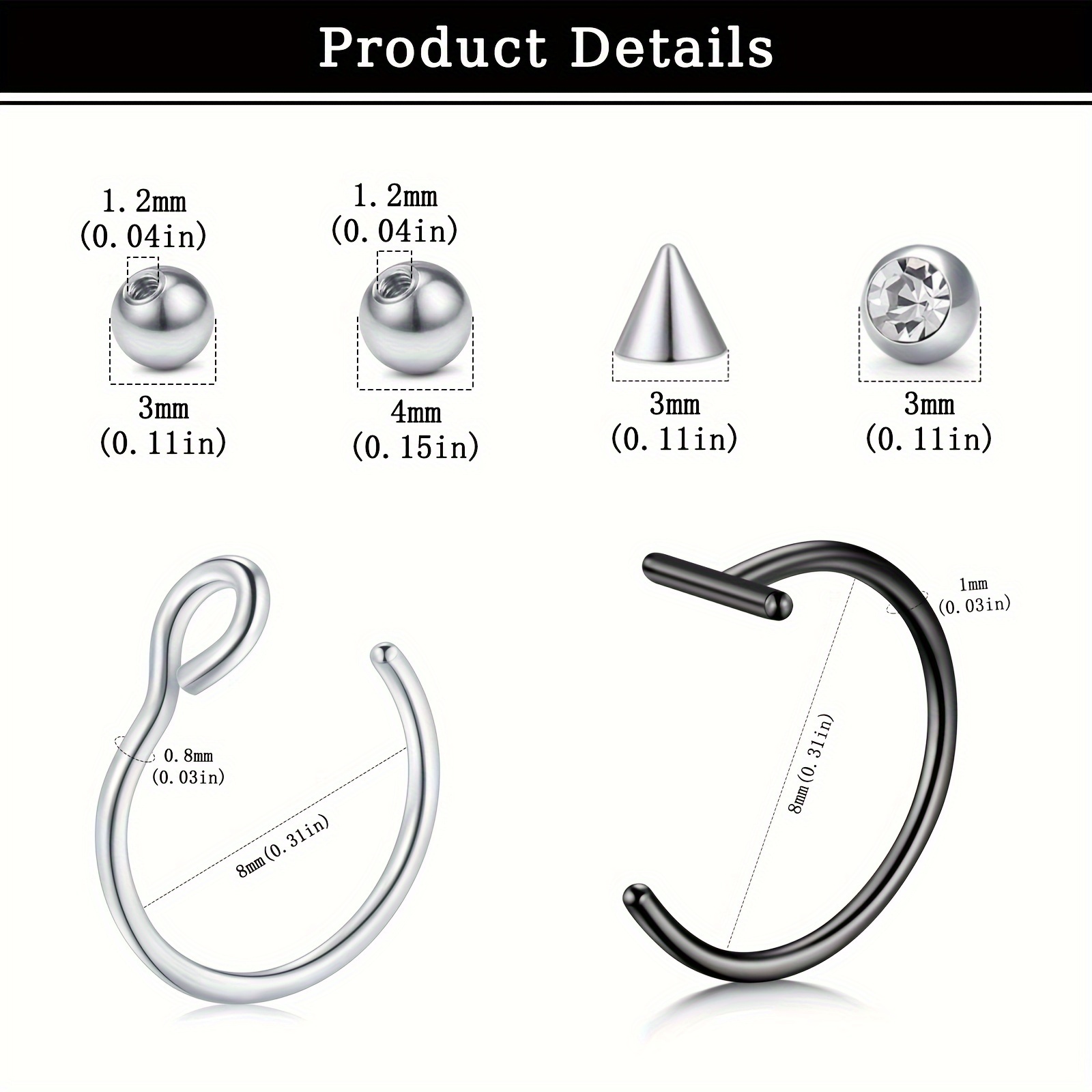 Fake Piercings Fake Lip Ring F - Body Jewelry Ear Piercing ulasan dan harga