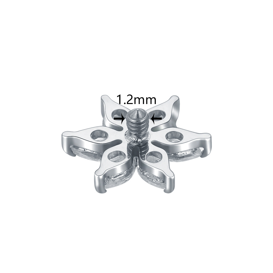 1/5PCS Titanium Crystal Flower - Dermal Anchor Top ulasan dan harga