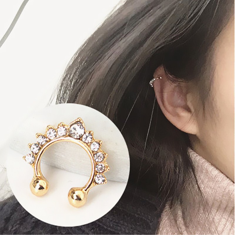 1PC U-Shape Nose Clip Fake Nos - Body Jewelry Ear Piercing ulasan dan harga