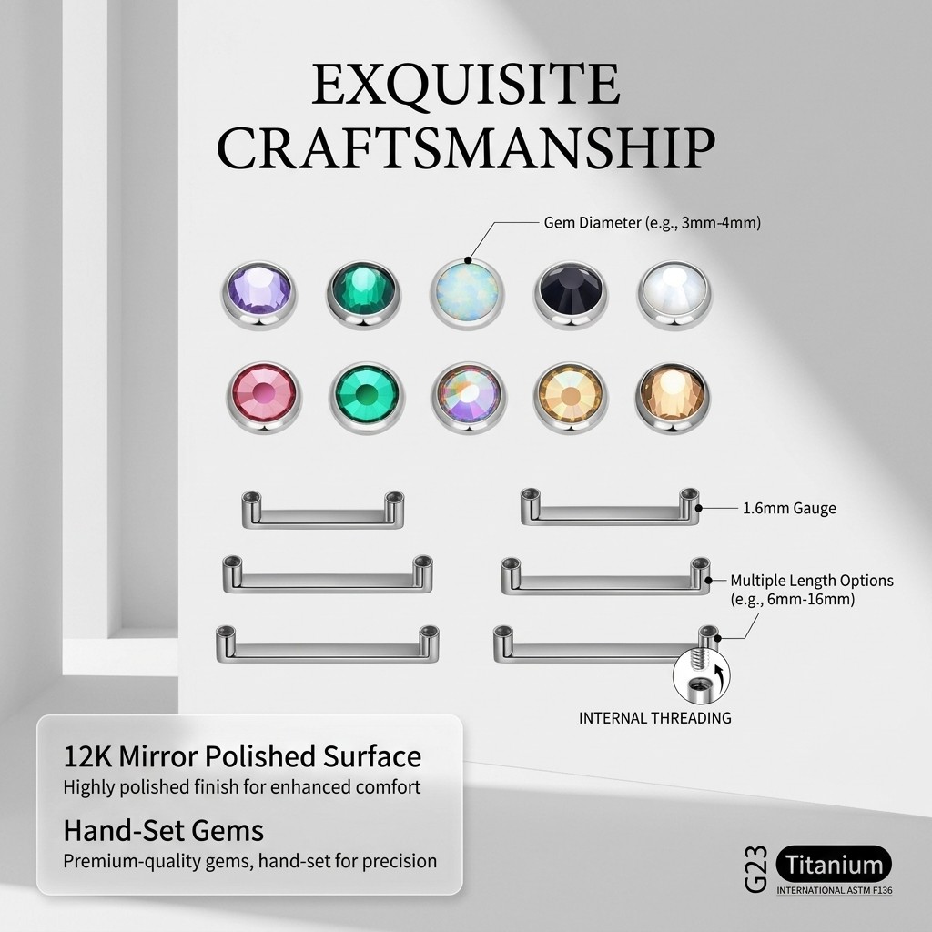 Tiny Minimalist F136 Titanium  - Dermal Anchor Top ulasan dan harga