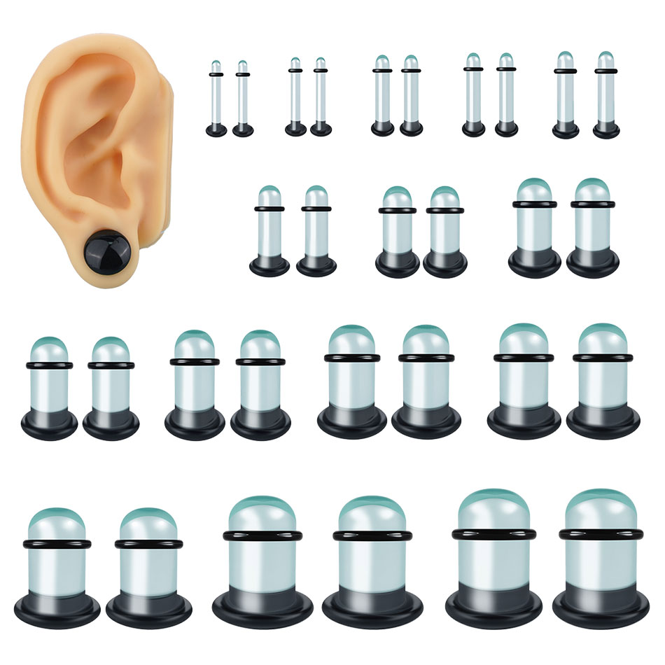 2pcs Glass Ear Gauges Stretchi - Body Jewelry Gauges ulasan dan harga