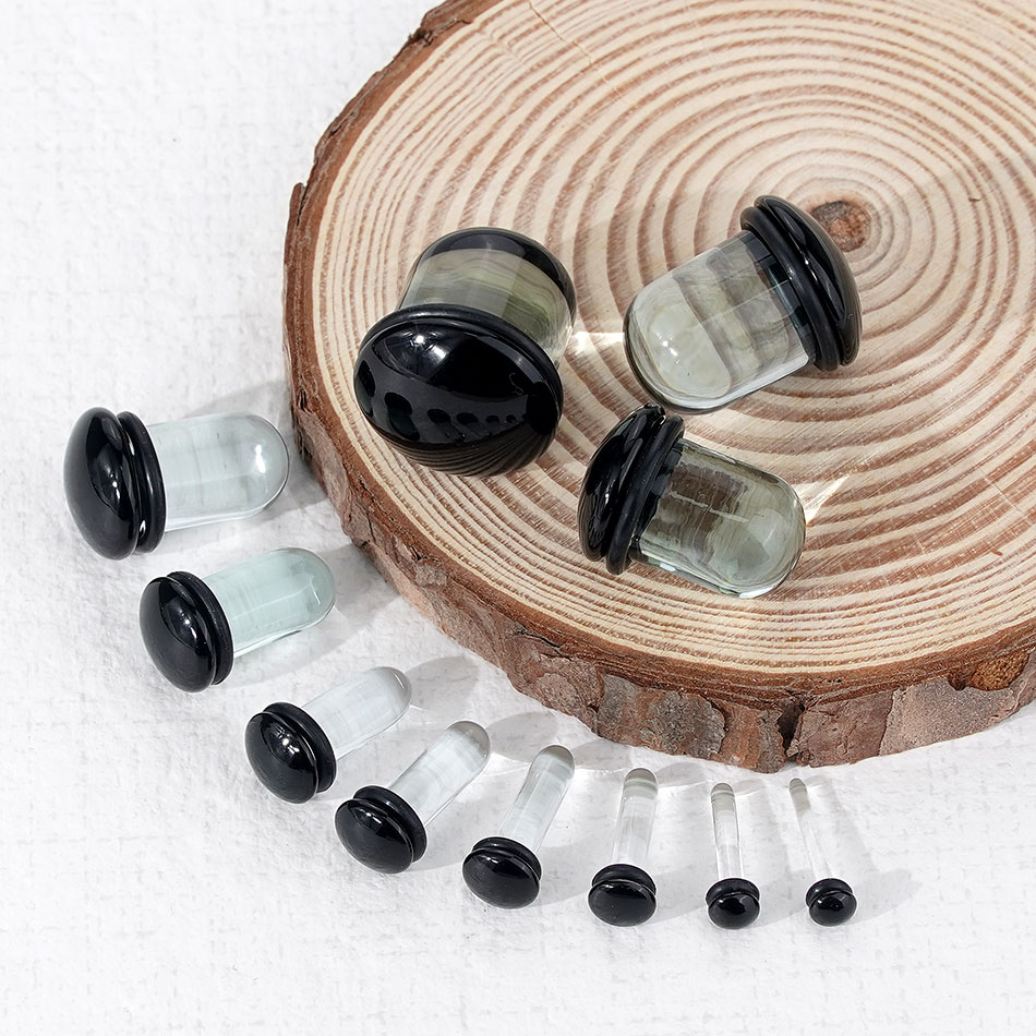 2pcs Glass Ear Gauges Stretchi - Body Jewelry Gauges ulasan dan harga