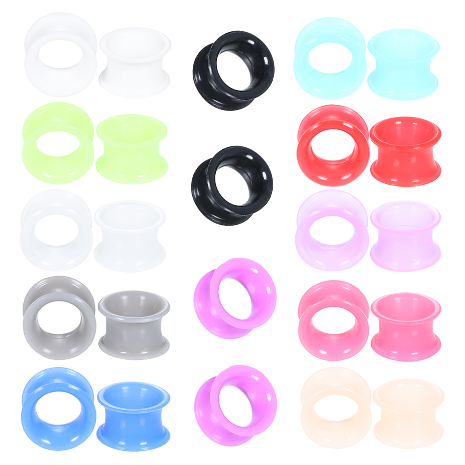24Pcs Silicone High Double Fla - Body Jewelry Gauges ulasan dan harga