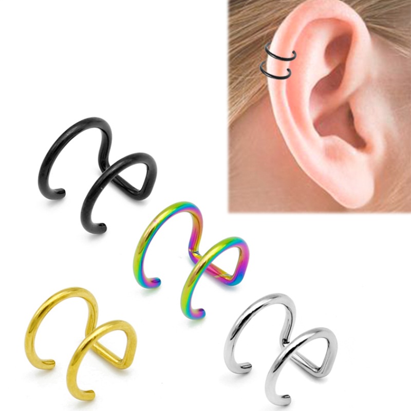 2Pcs 316L Stainless Steel Clip - Body Jewelry Ear Piercing ulasan dan harga