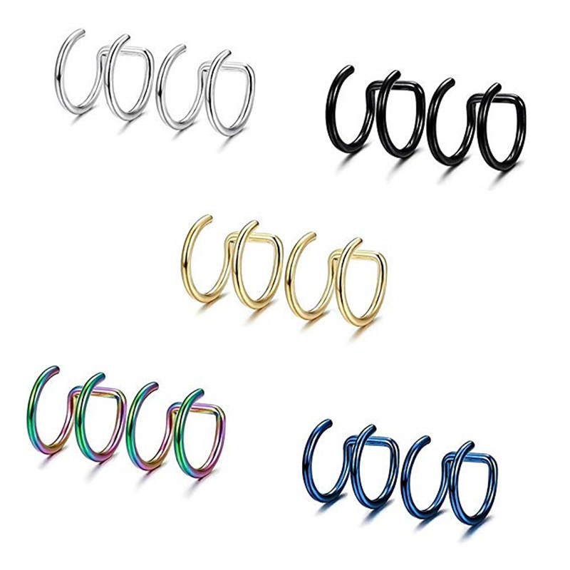 2Pcs 316L Stainless Steel Clip - Body Jewelry Ear Piercing ulasan dan harga