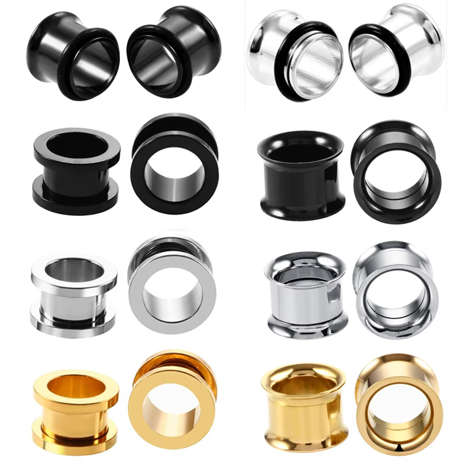 1Pair Stainless Steel Ear Plug - Body Jewelry Gauges ulasan dan harga