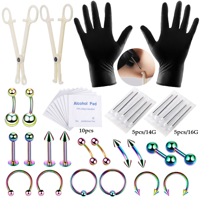 42pcs/set Body Piercing Tool K - Body Jewelry Nipple Rings ulasan dan harga