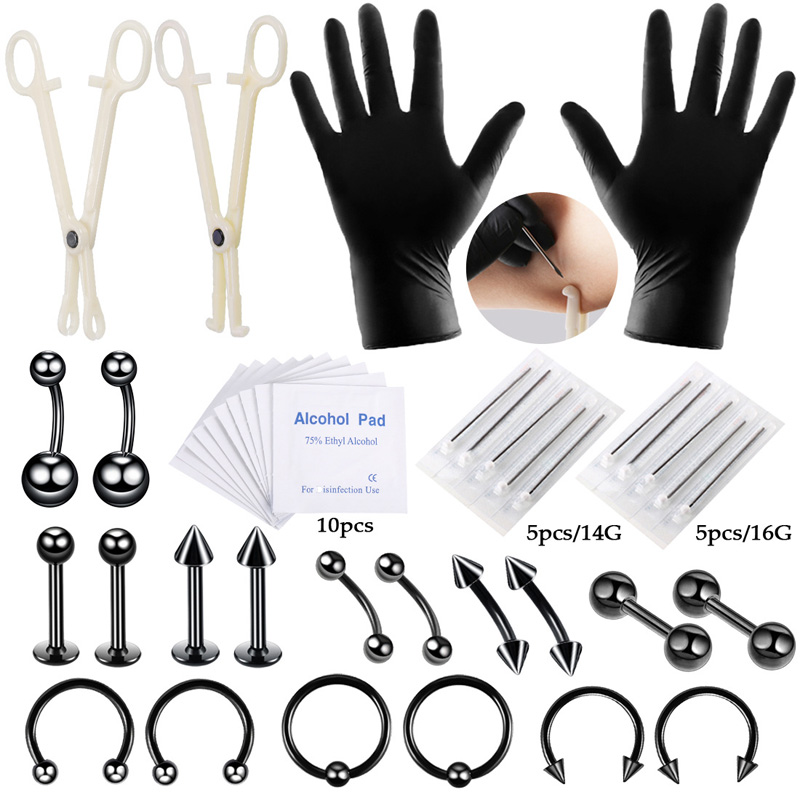 42pcs/set Body Piercing Tool K - Body Jewelry Nipple Rings ulasan dan harga