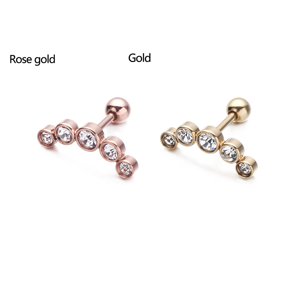 1Pcs Fashion 16G Crystal Gem O - Body Jewelry Ear Piercing ulasan dan harga