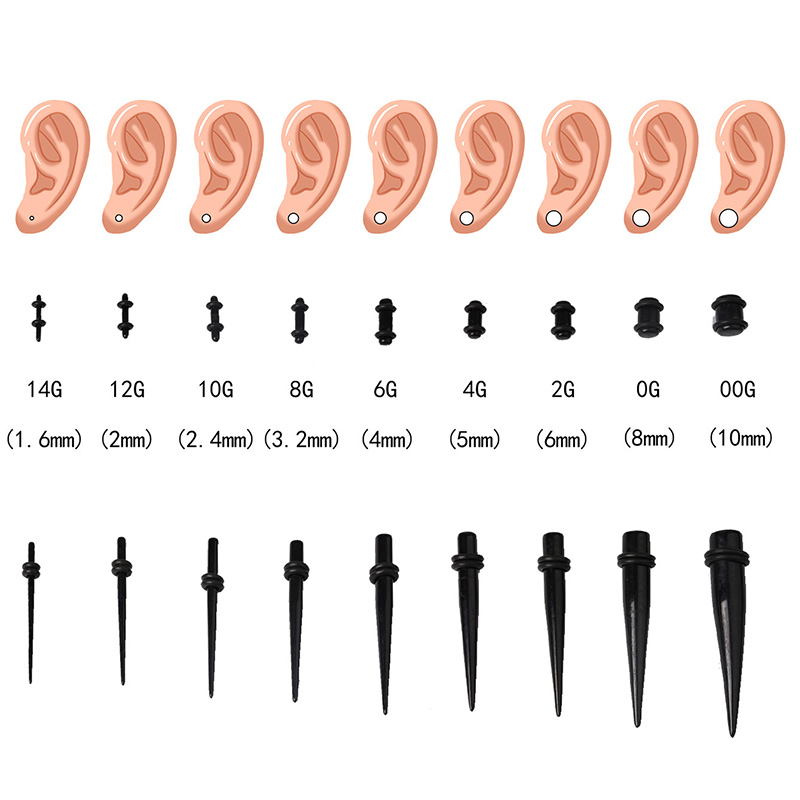 50pcs Acrylic Spike Ear Gauges - Body Jewelry Gauges ulasan dan harga
