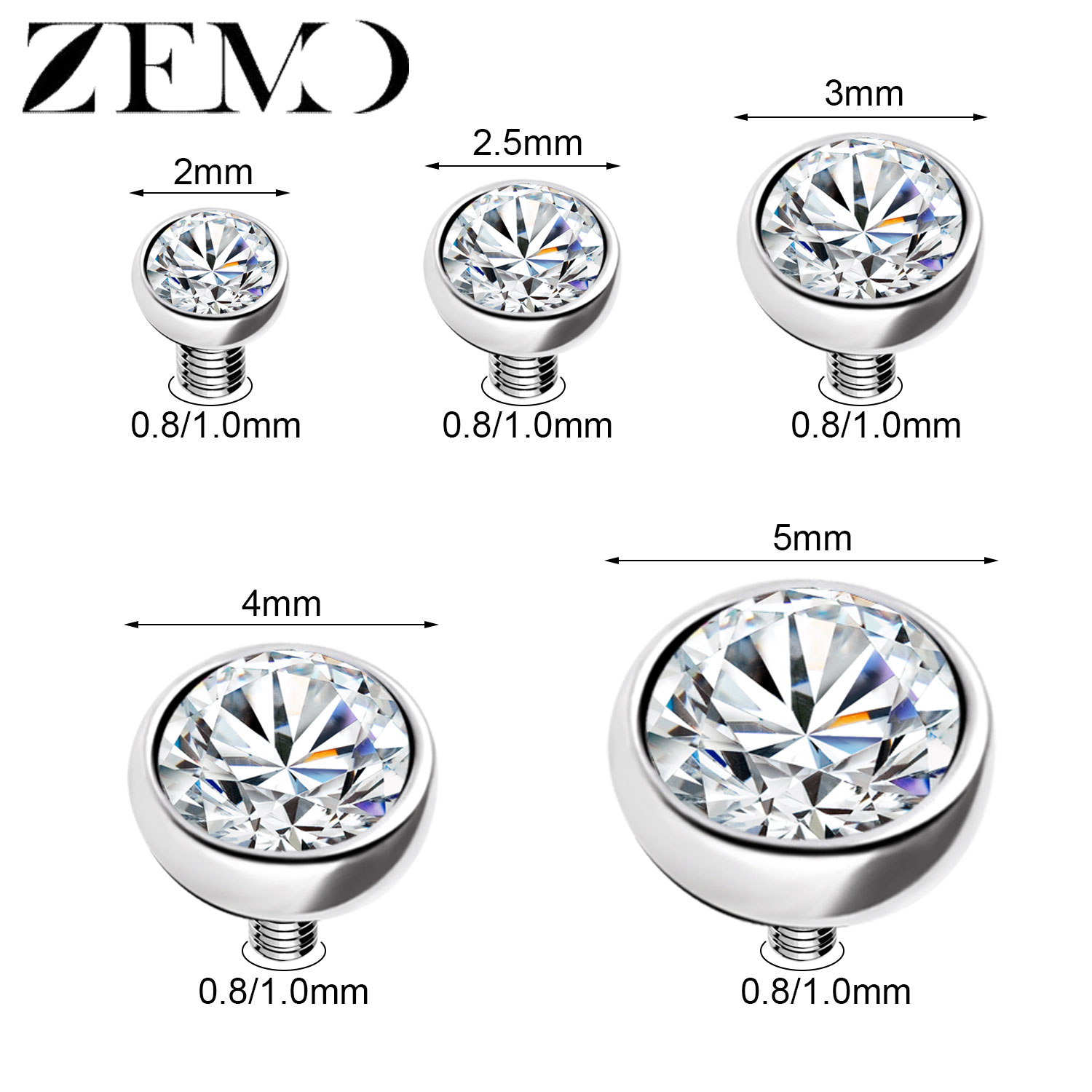 ZEMO 1-2pcs/lot Stainless Stee - Dermal Anchor Top ulasan dan harga