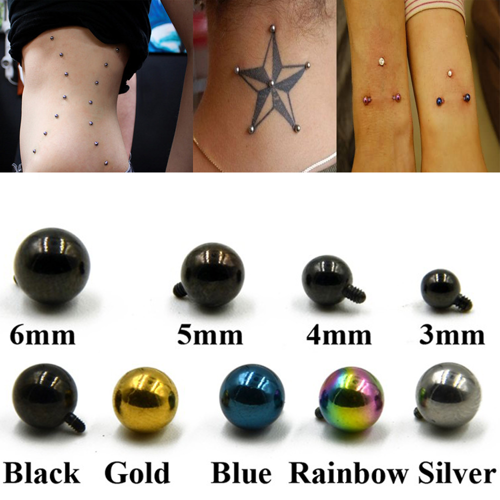 1pcs Surgical Steel Micro Derm - Dermal Anchor Top ulasan dan harga