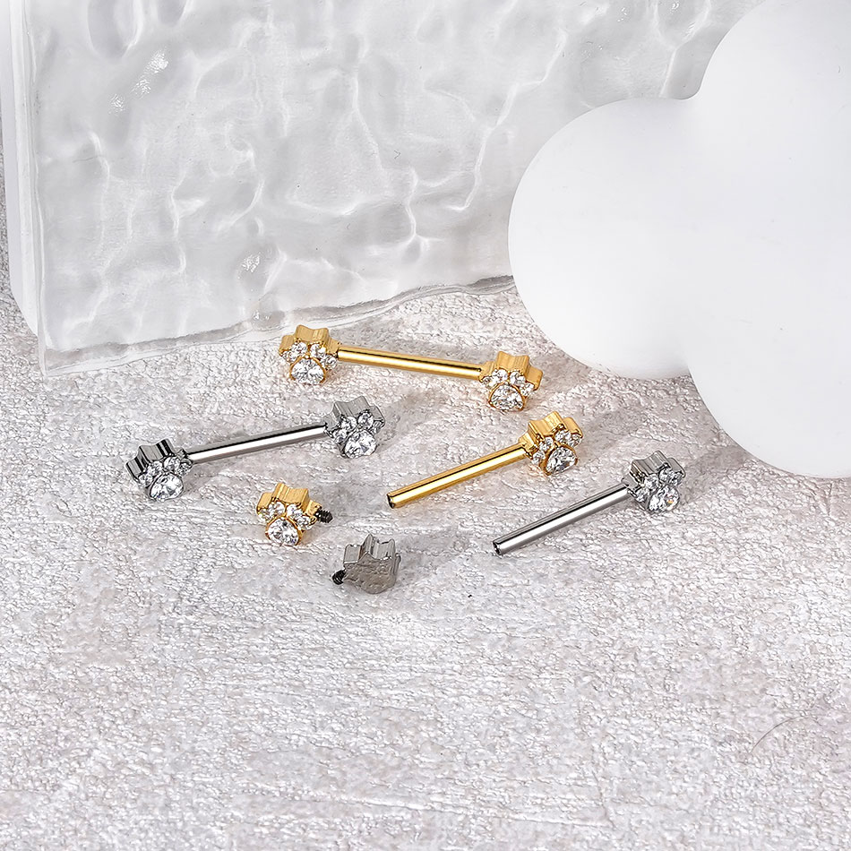 1Pc Titanium Flower Nipple Pie - Body Jewelry Nipple Rings ulasan dan harga