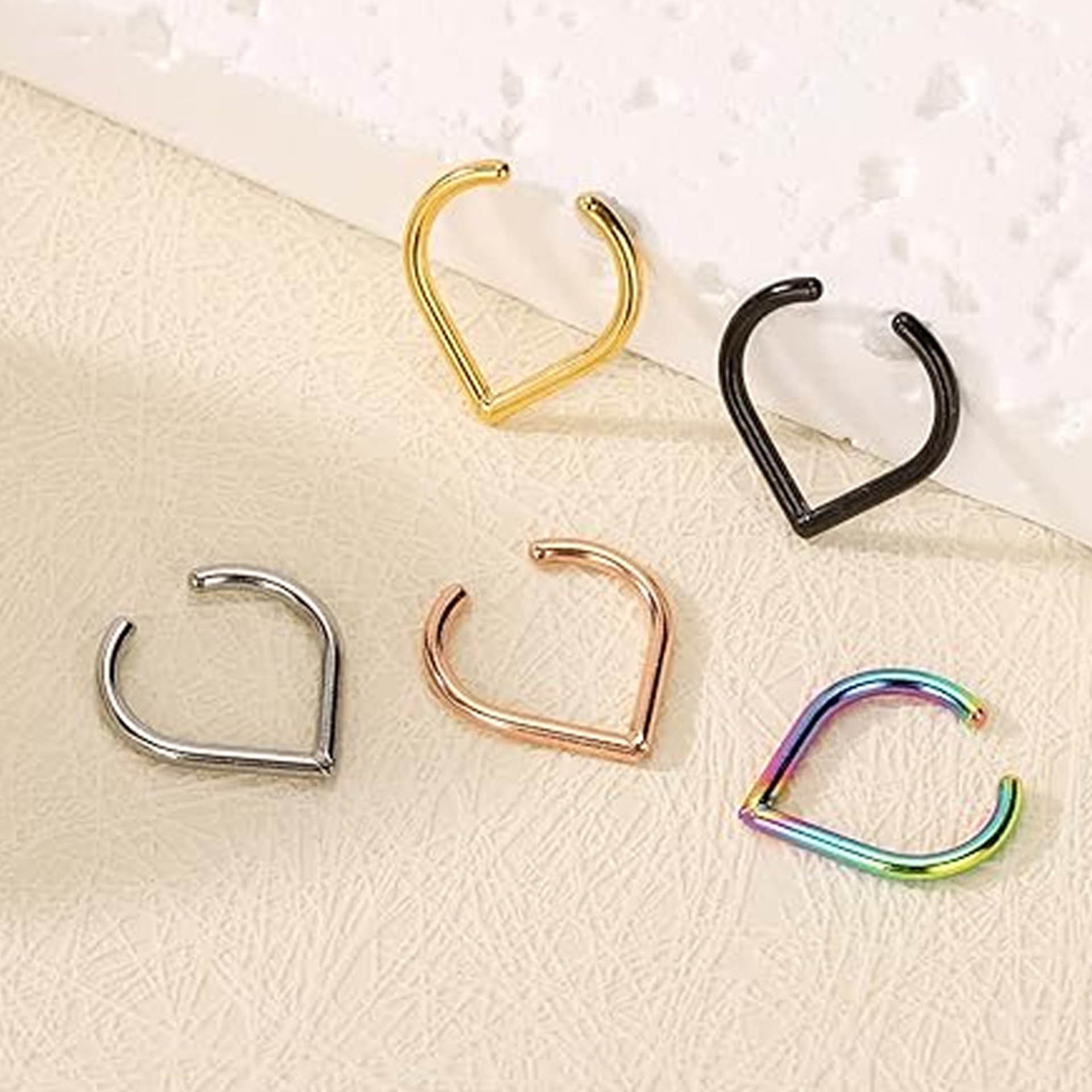 5Pcs Stainless Steel Fake Nose - Body Jewelry Ear Piercing ulasan dan harga