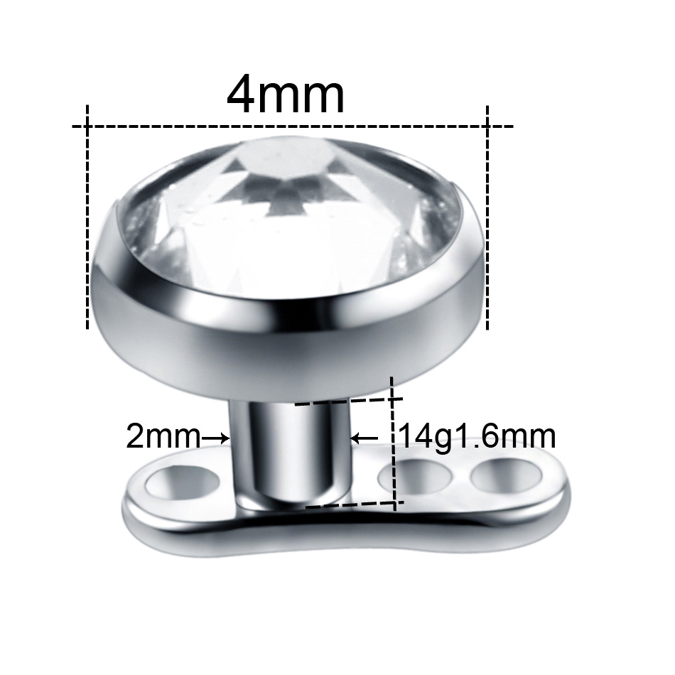 10pcs/lot Titanium Micro Derma - Dermal Anchor Top ulasan dan harga