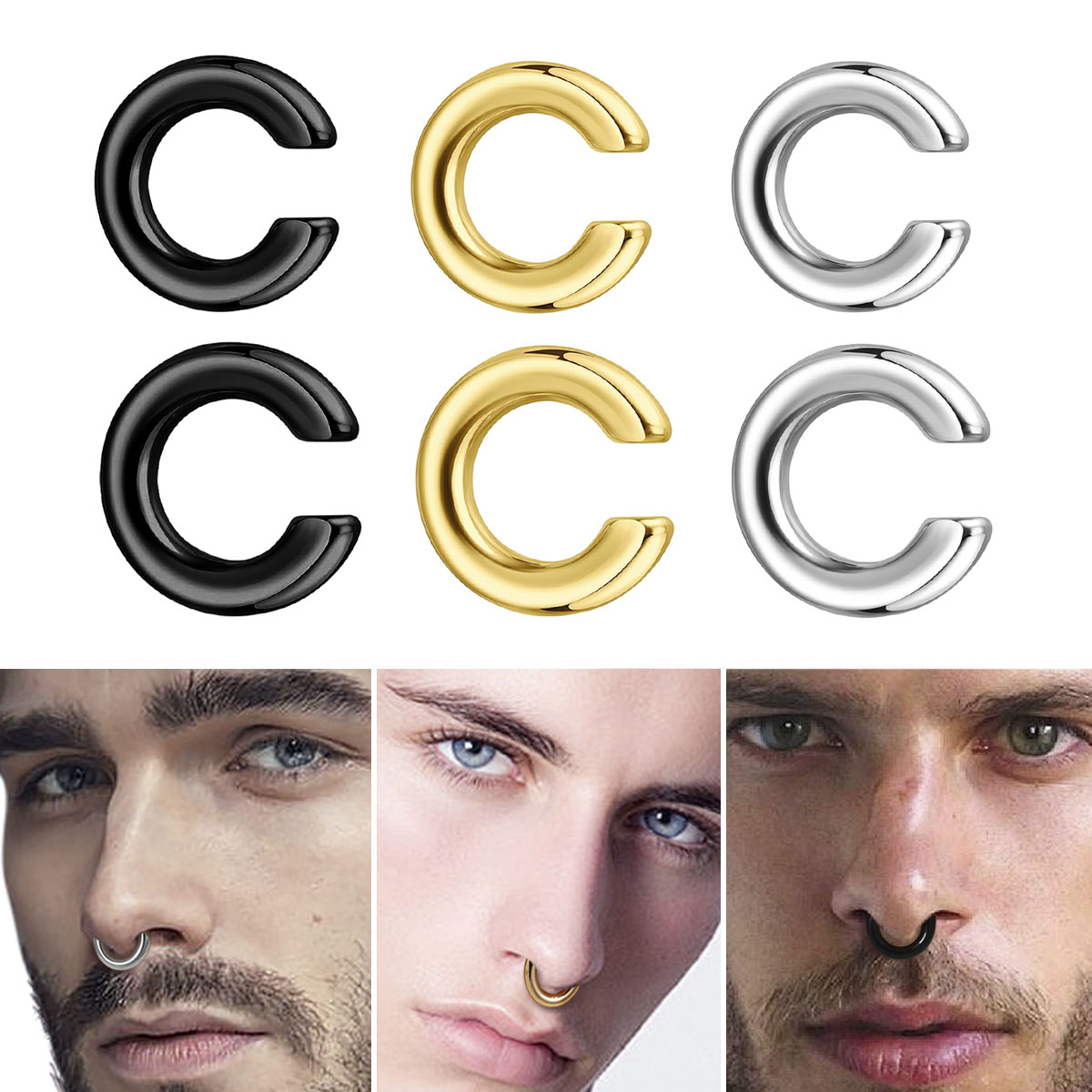 1pc Exaggerated c-Shaped Non-P - Body Jewelry Ear Piercing ulasan dan harga