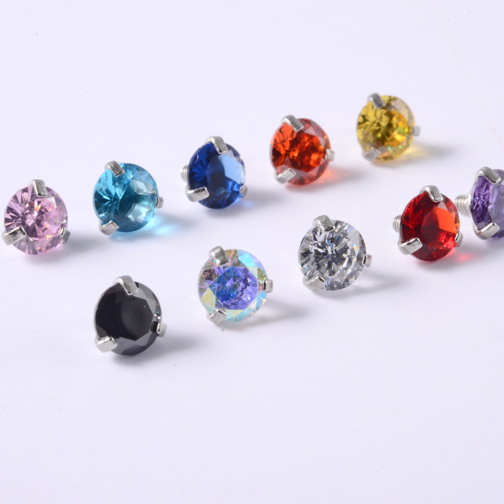 1 PC Surgical Steel Prong zirc - Dermal Anchor Top ulasan dan harga
