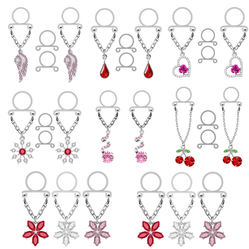 New 1 Pair Sexy Tassel Crystal - Body Jewelry Nipple Rings ulasan dan harga