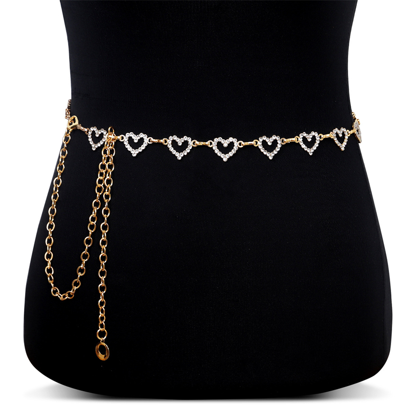Fashion Rhinestone Heart Waist - Qualiti Body Jewelry ulasan dan harga