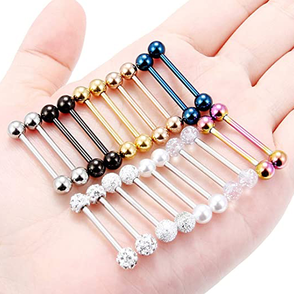14G Tongue Rings Nipple Rings  - Body Jewelry Nipple Rings ulasan dan harga