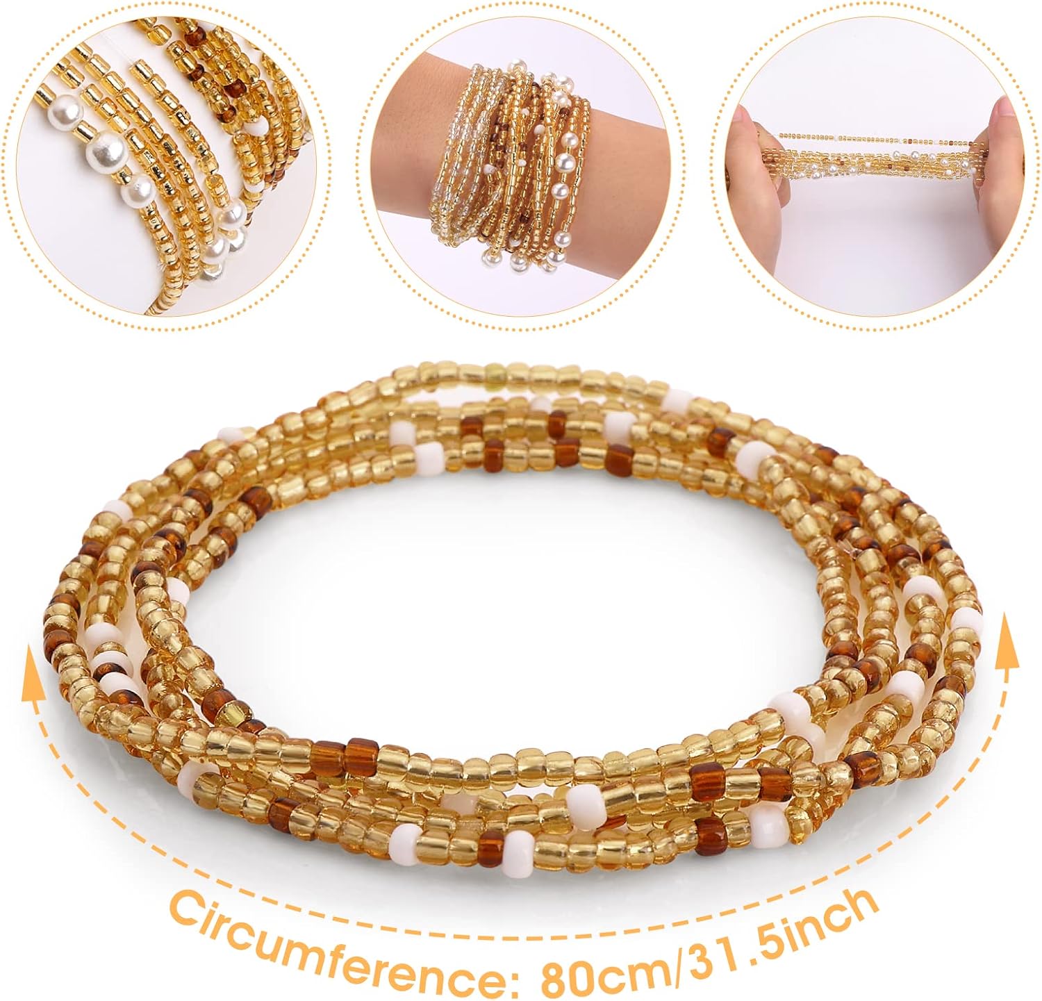 Waist Beads for Women Belly Be - Qualiti Body Jewelry ulasan dan harga